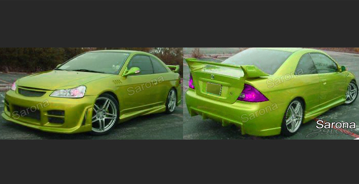 Custom Honda Civic Body Kit  Coupe (2001 - 2005) - $1090.00 (Manufacturer Sarona, Part #HD-046-KT)